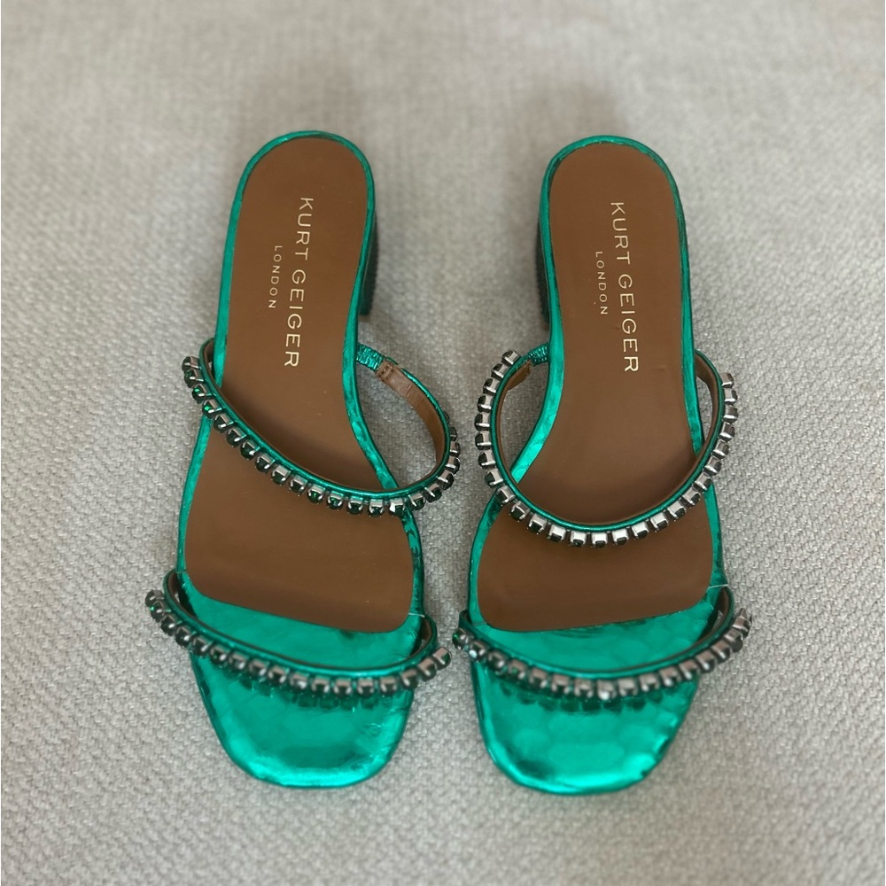 Kurt Geiger Green Metallic Sandals